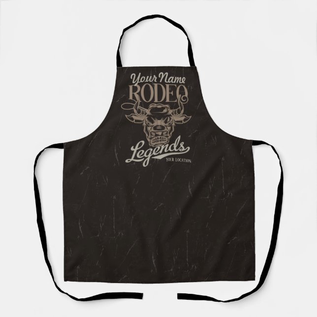 Personalized Rodeo Old West Steer Roping Legends Apron (Front)