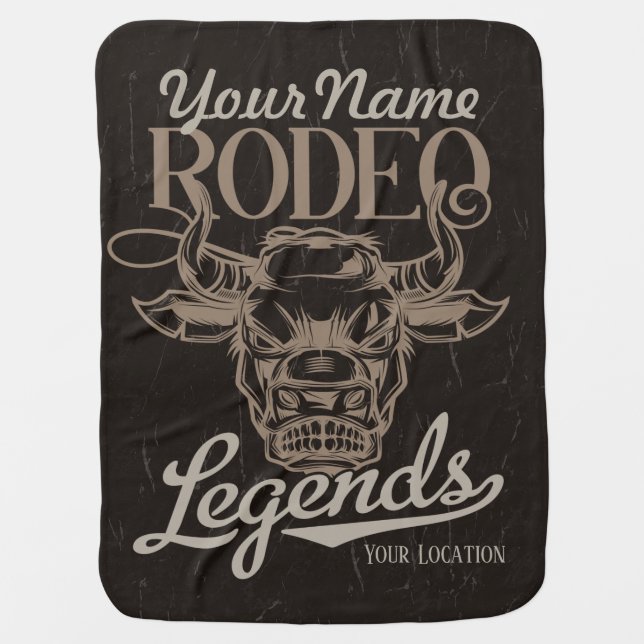 Personalized Rodeo Old West Steer Roping Legends  Baby Blanket (Front)