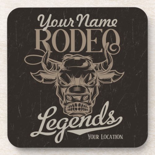 Personalized Rodeo Old West Steer Roping Legends  Beverage Coaster