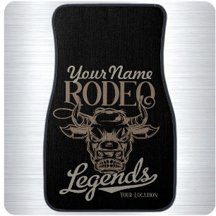Personalized Rodeo Old West Steer Roping Legends Car Floor Mat