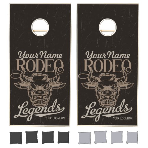 Personalized Rodeo Old West Steer Roping Legends  Cornhole Set