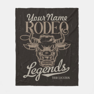Personalized Rodeo Old West Steer Roping Legends Fleece Blanket