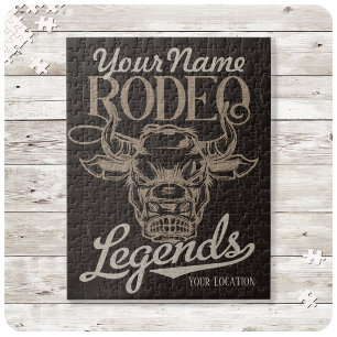 Personalized Rodeo Old West Steer Roping Legends Jigsaw Puzzle