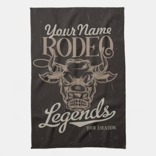 Personalized Rodeo Old West Steer Roping Legends  Kitchen Towel
