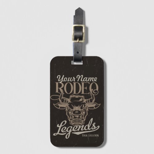 Personalized Rodeo Old West Steer Roping Legends  Luggage Tag