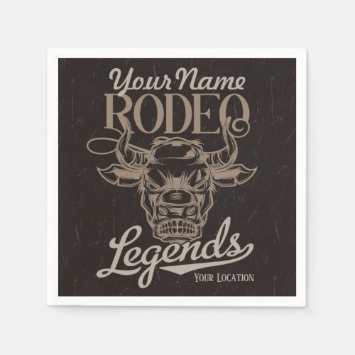 Personalized Rodeo Old West Steer Roping Legends  Napkins