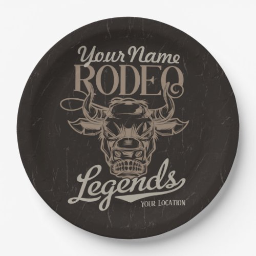 Personalized Rodeo Old West Steer Roping Legends Paper Plates