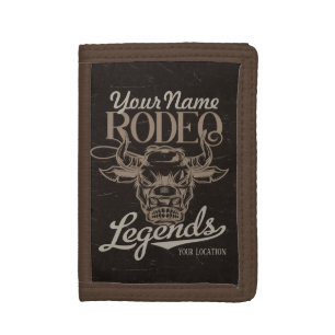 Personalized Rodeo Old West Steer Roping Legends Tri-fold Wallet