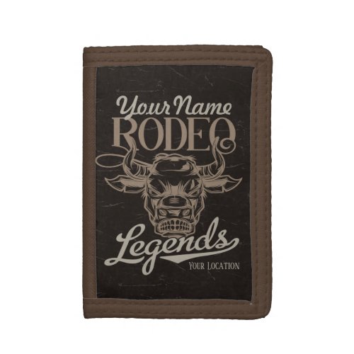 Personalized Rodeo Old West Steer Roping Legends  Trifold Wallet