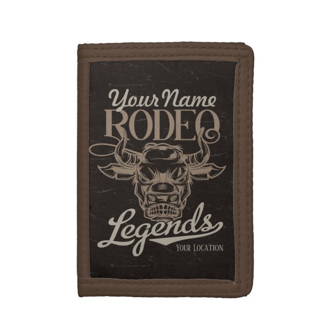 Personalized Rodeo Old West Steer Roping Legends  Trifold Wallet (Front Vertical)