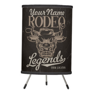 Personalized Rodeo Old West Steer Roping Legends Tripod Lamp