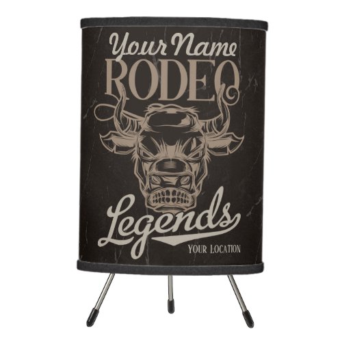Personalized Rodeo Old West Steer Roping Legends  Tripod Lamp