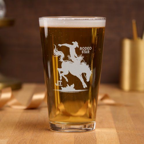 Personalized Rodeo Star Pint Glass