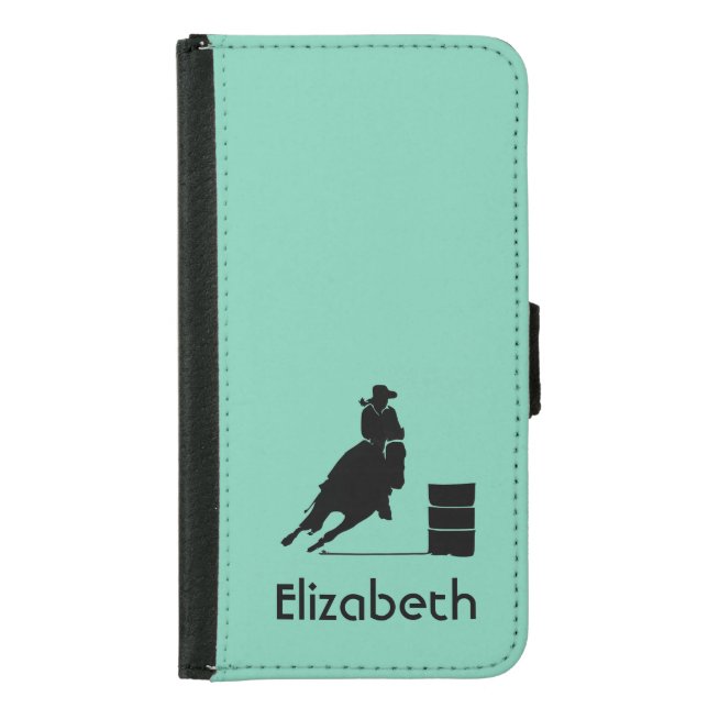 Personalized Rodeo Theme Cowgirl Barrel Racer Samsung Galaxy Wallet Case (Front)