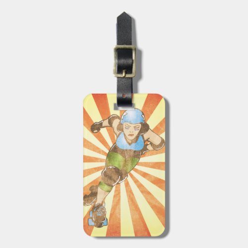 Personalized Roller Derby Girl Luggage Tag