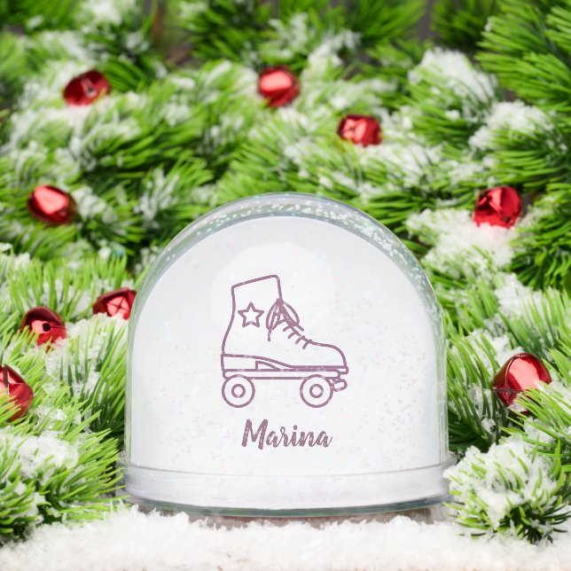 Personalized Roller Skate Snow Globe Gift for Girl (Christmas)