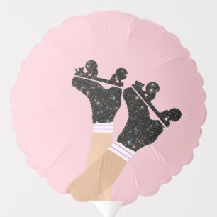 Personalized Roller Skates Derby Skate Pink Balloon