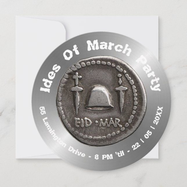 Personalized Roman Coin Design Invitation (Front)