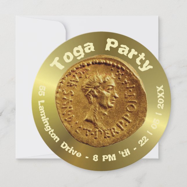 Personalized Roman Coin Design Invitation (Front)