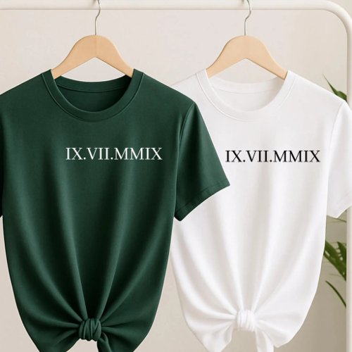 Personalized Roman Numeral Anniversary Year Gift T-Shirt