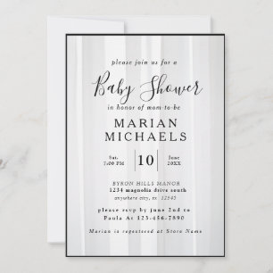 Personalized Romance of B&W Baby Shower Invitation