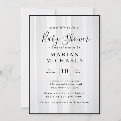 Personalized Romance of BW Baby Shower Invitation