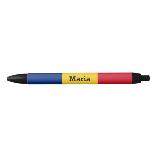 Personalized Romanian Flag Black Ink Pen