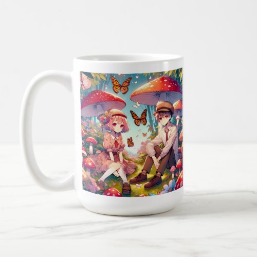 Personalized Romantic Anime Couple  Coffee Mug