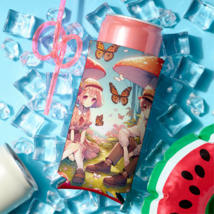 Personalized Romantic Anime Couple Seltzer Can Cooler