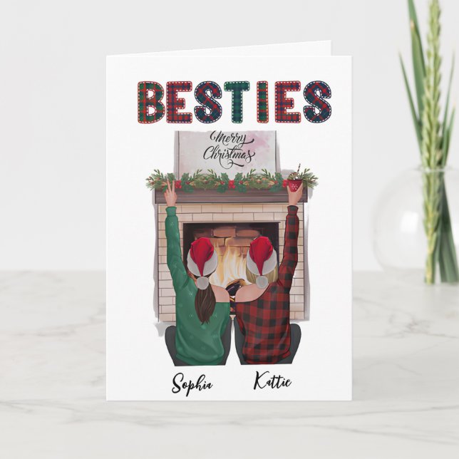 Personalized Romantic Christmas Card For Besties (Front)