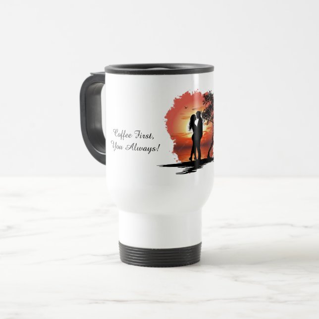 Personalized Romantic Commuter Mug for Couples (Front Left)