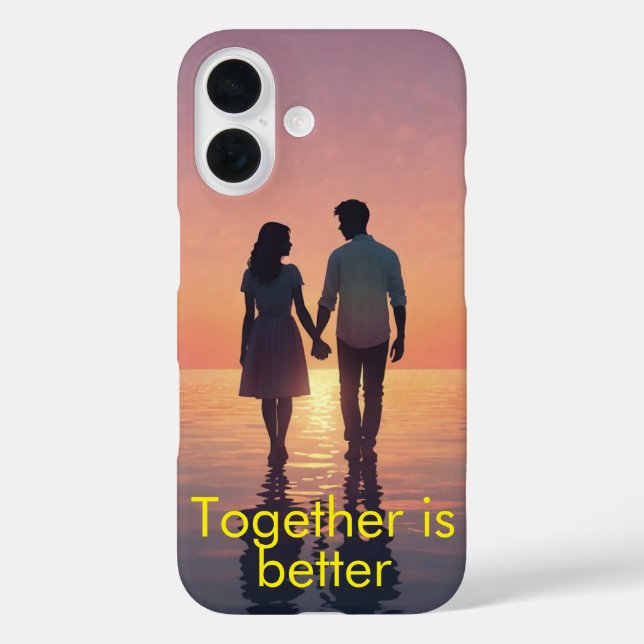 Personalized Romantic Couple Silhouette Case-Mate iPhone Case (Back)