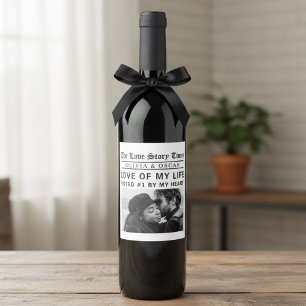 Personalized Romantic Custom Love Story Photo Wine Label