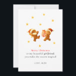 Personalized Romantic Girlfriend Christmas Card<br><div class="desc">Personalized Romantic Girlfriend Christmas Card: Make your girlfriend’s Christmas extra sweet with this cute gingerbread couple holiday card! Featuring two adorable gingerbread cookies surrounded by stars and festive Christmas decorations, this charming design captures the warmth, love, and coziness of the holiday season. The front includes sweet and loving words —...</div>