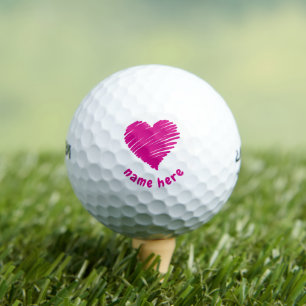 PERSONALIZED ROMANTIC HEART GOLF BALLS