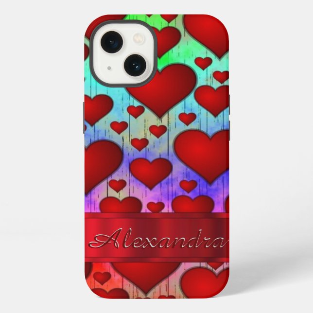 Personalized romantic heart pattern iphone case (Back)