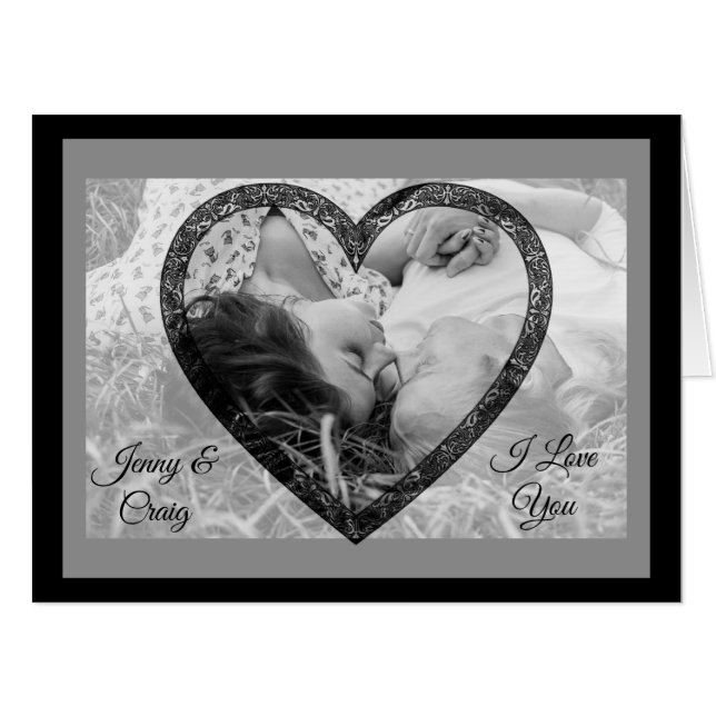 Personalized Romantic I Love You Photo Jumbo Card (Front Horizontal)