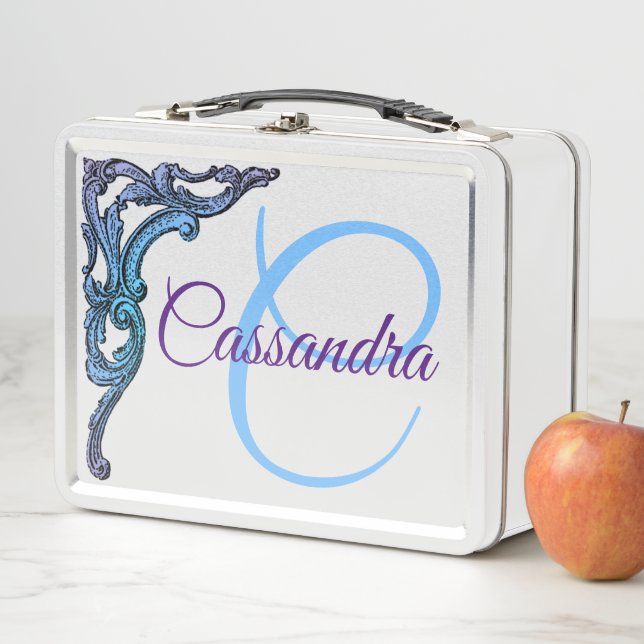 Personalized Romantic Pastel Steampunk Metal Lunch Box (In Situ)