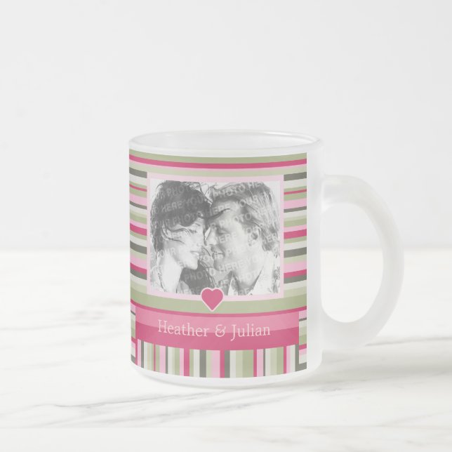 Personalized Romantic Photo Frosted Glass Coffee Mug (Right)