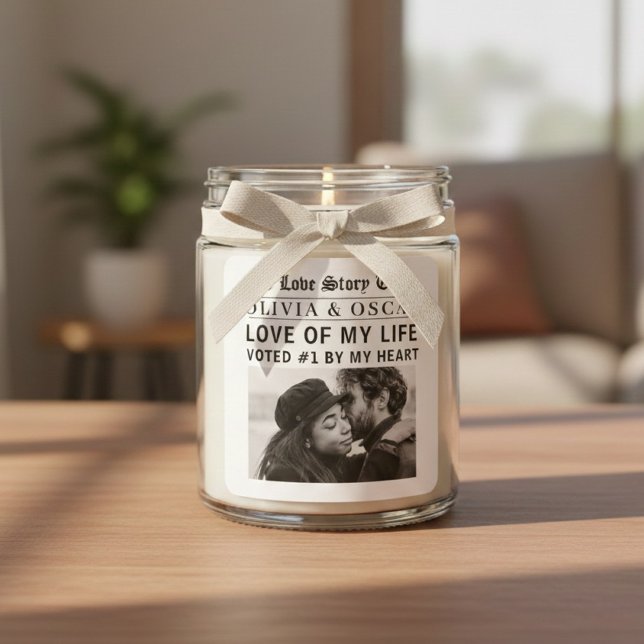 Personalized Romantic Photo | Love Story  Square Sticker (Creator Uploaded)