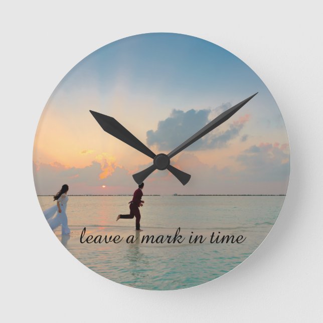 Personalized Romantic Photo Round Clock (Front)