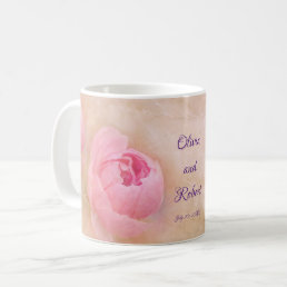 Personalized romantic pink peony coffee mug