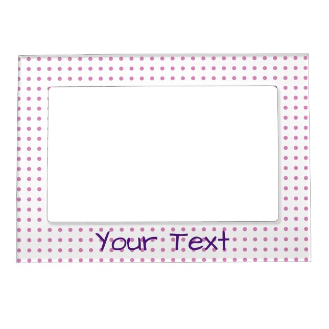 Personalized romantic pink polka dots magnetic frame (Front)