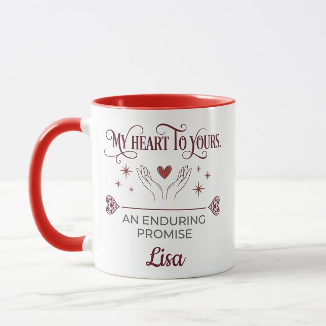 Personalized Romantic Promise Custom Name Love Mug (Left)