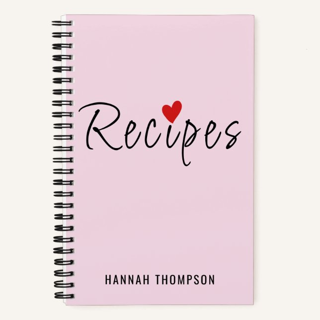 Personalized Romantic Recipes Write your own Notebook (Front)