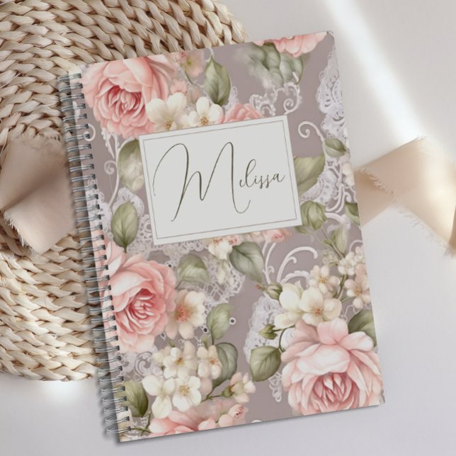 Personalized Romantic Roses Floral Journal (Creator Uploaded)