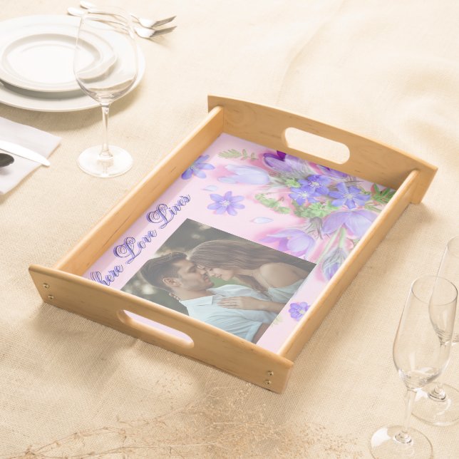 Personalized Romantic Serving Tray – Custom Couple (Front)