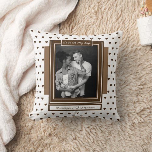 Personalized Romantic Valentines Day Photo Throw Pillow