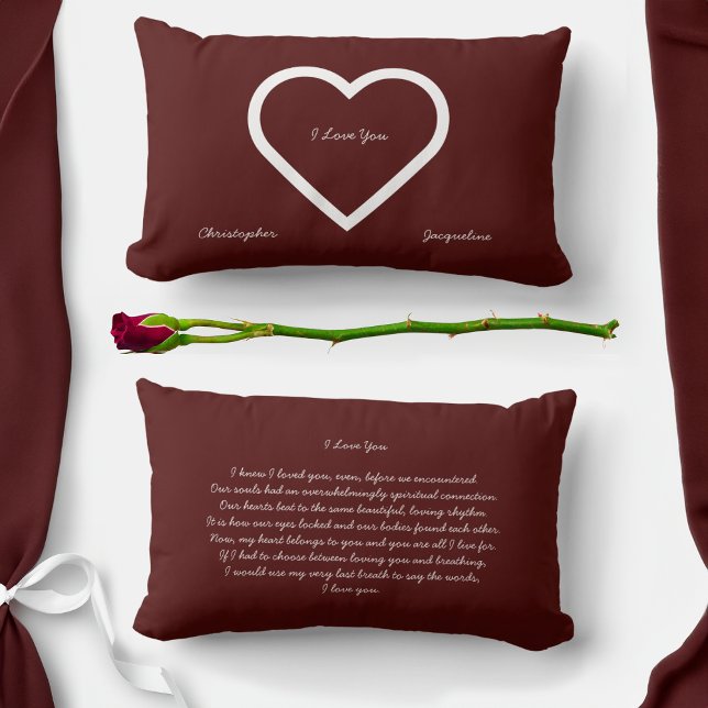 Personalized Romantic Valentine's Love Letter Lumbar Pillow (Creator Uploaded)
