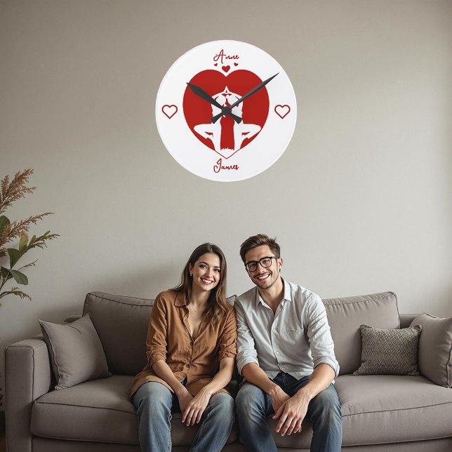  Personalized Romantic Yoga Couple Wall Clock (Creator Uploaded)